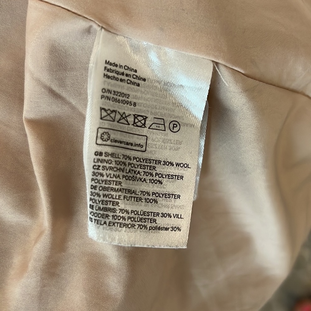 H&M Wool Blend Coat Dusty Pink Grey - Picture 12 of 14